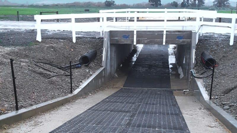 vgrip installed on a dairy underpass
