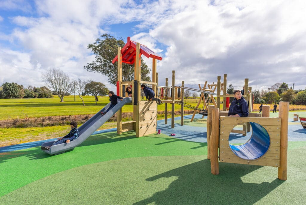 Marae Modular Play Equipment Tower at Whitikau Reserve Playground