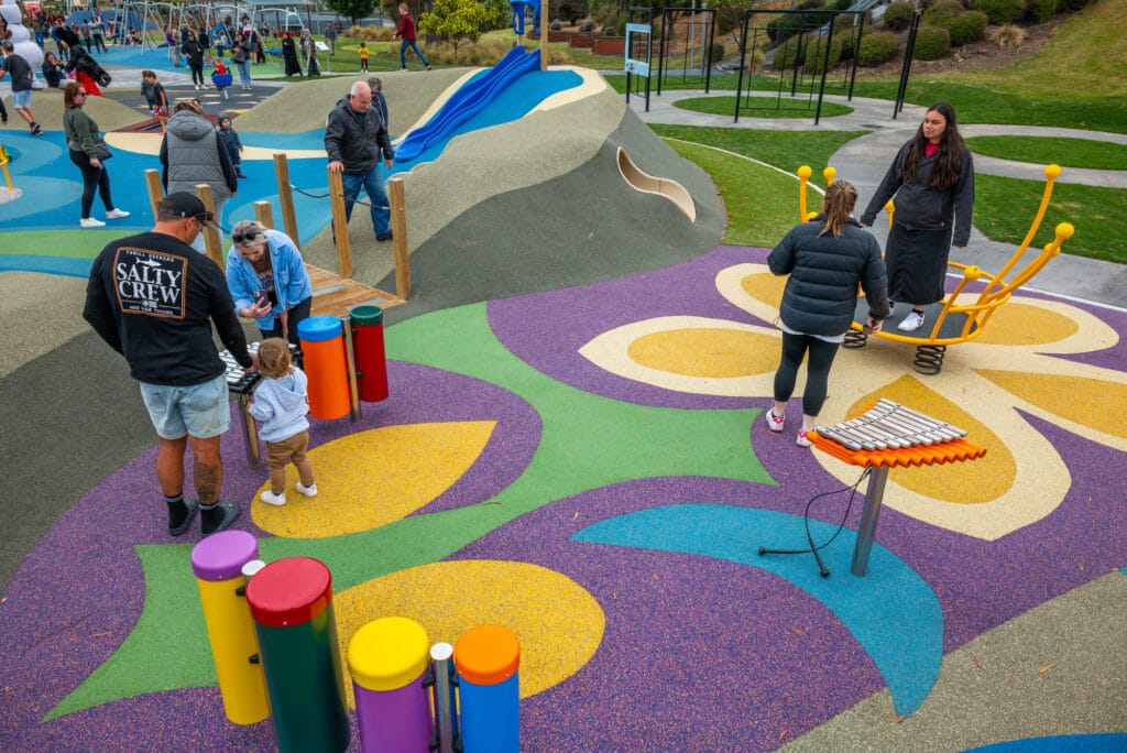 Sensory area in a playground for younger children.