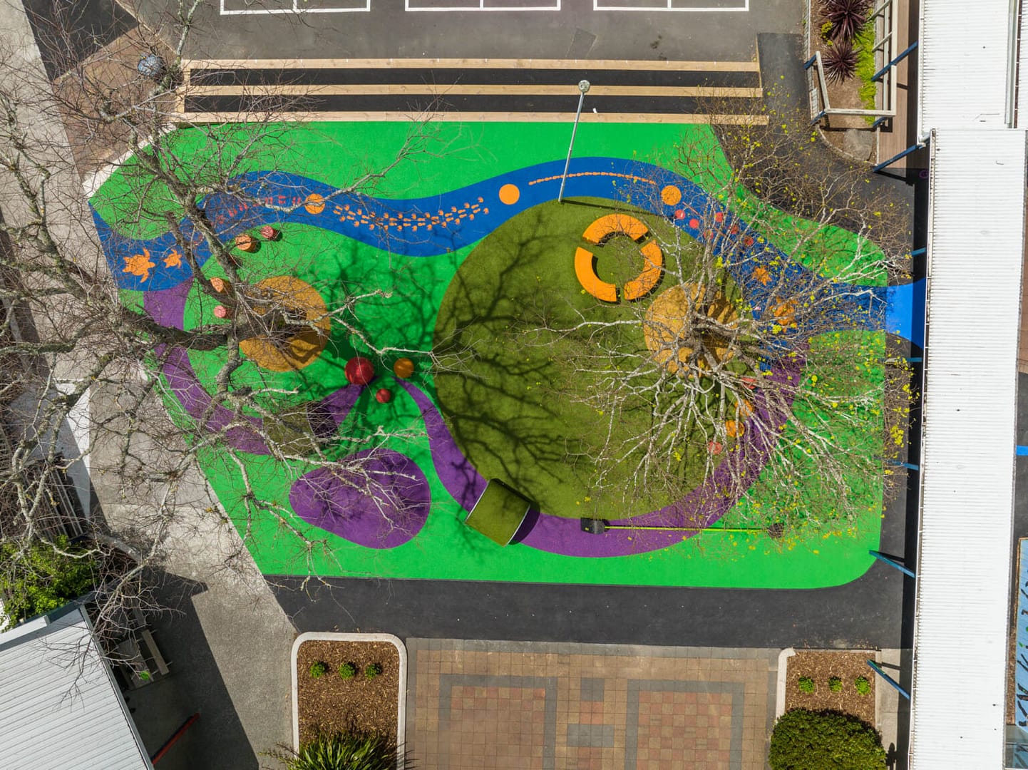 Top view of a school playground