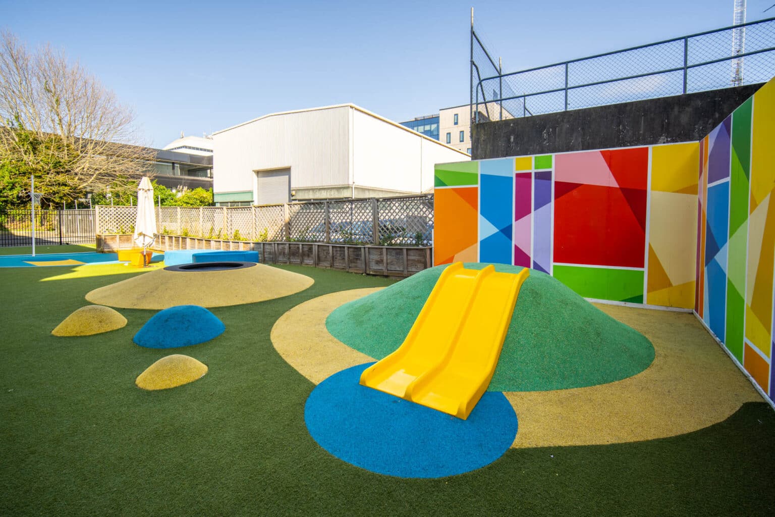 Vibrant colours are great fro a childcare playground.