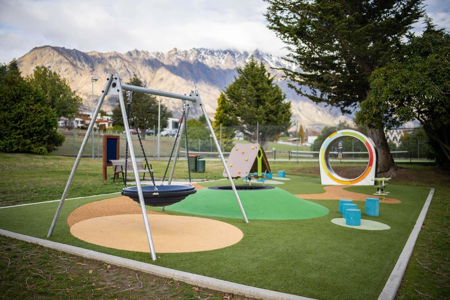 Combine old and new equipment when designing your playground.