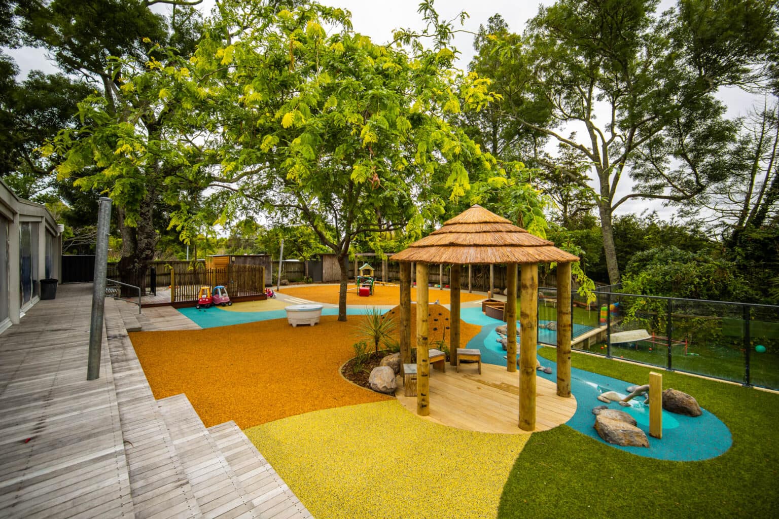 Natural elements are great for shade in childcare playgrounds