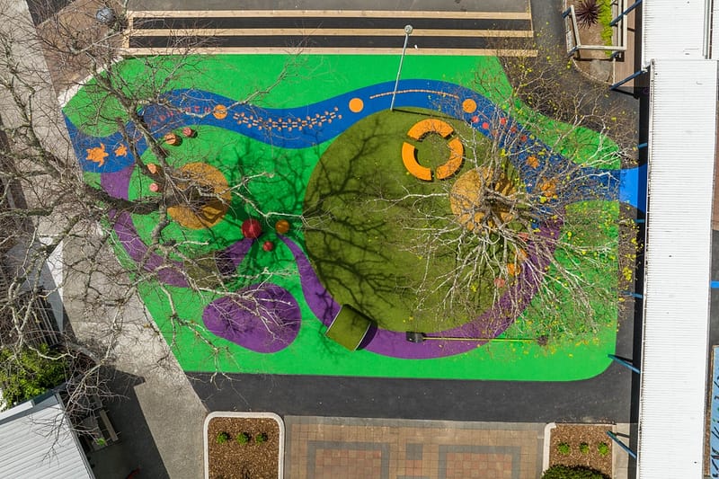 Top view of a school playground