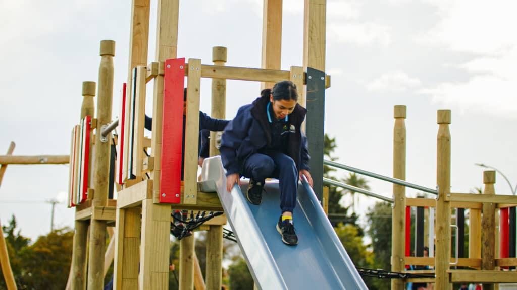 Modular Play Equipment made of timber.