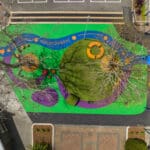 Top view of a school playground