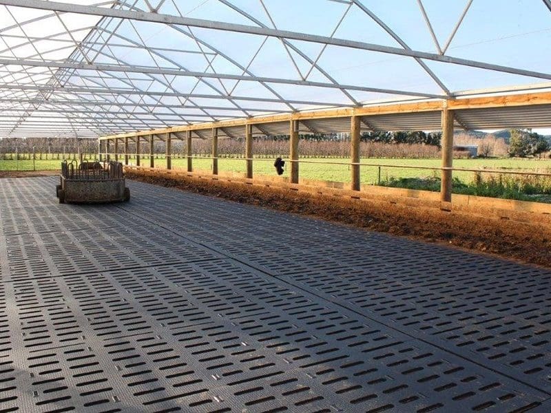 rubber slatmats installed in a herdhome shelter