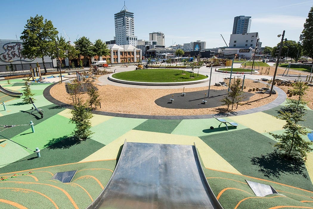 Margaret Mahy Family Playground – the largest Pour’n’Play installation in the Southern Hemisphere